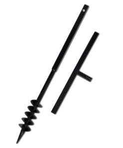 vidaXL Ground Drill with Handle Auger Bit 80 mm Double Spirals Steel Black