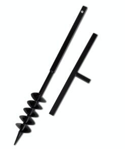 vidaXL Ground Drill with Handle Auger Bit 100 mm Double Spirals Steel Black