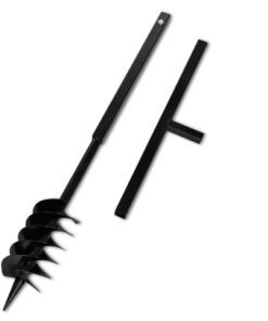 vidaXL Ground Drill with Handle Auger Bit 120 mm Double Spirals Steel Black