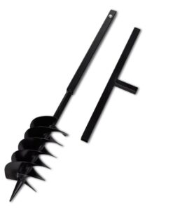 vidaXL Ground Drill with Handle Auger Bit 150 mm Three Spirals Steel Black