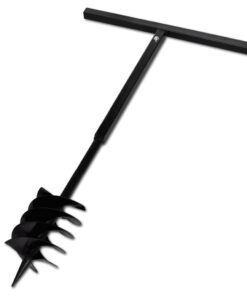 vidaXL Ground Drill with Handle Auger Bit 180 mm Three Spirals Steel Black