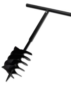 vidaXL Ground Drill with Handle Auger Bit 200 mm Three Spirals Steel Black