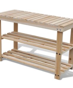 vidaXL 2-in-1 Shoe Rack with Bench Top Solid Fir Wood