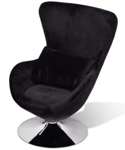 vidaXL Armchair with Egg Shape Black