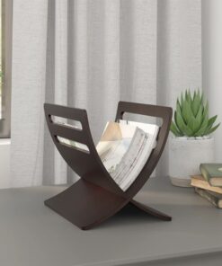 vidaXL Wooden Magazine Rack Floor Standing Brown