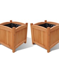 vidaXL Wooden Raised Bed 30 x 30 x 30 cm Set of 2