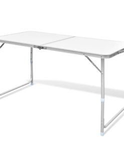 vidaXL Foldable Camping Table Height Adjustable Aluminium 120 x 60 cm