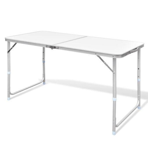 vidaXL Foldable Camping Table Height Adjustable Aluminium 120 x 60 cm