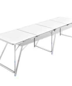 vidaXL Foldable Camping Table Height Adjustable Aluminium 240 x 60 cm