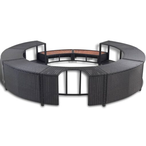 Hot Tub Surround Black Poly Rattan - Image 3