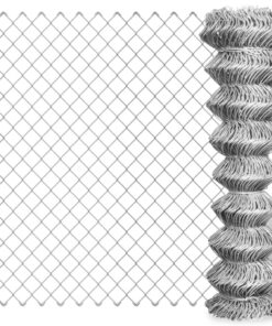 vidaXL Chain Link Fence Galvanised Steel 25x1 m Silver