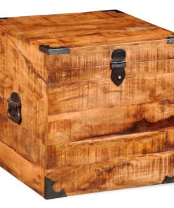 vidaXL Storage Chest Cubic Rough Mango Wood