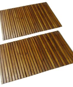 vidaXL 2 pcs Acacia Bath Mat 80 x 50 cm