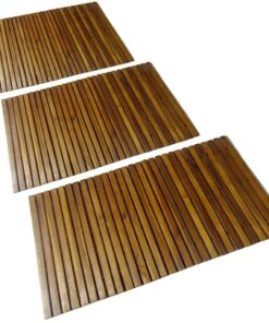 vidaXL 3 pcs Acacia Bath Mat 80 x 50 cm