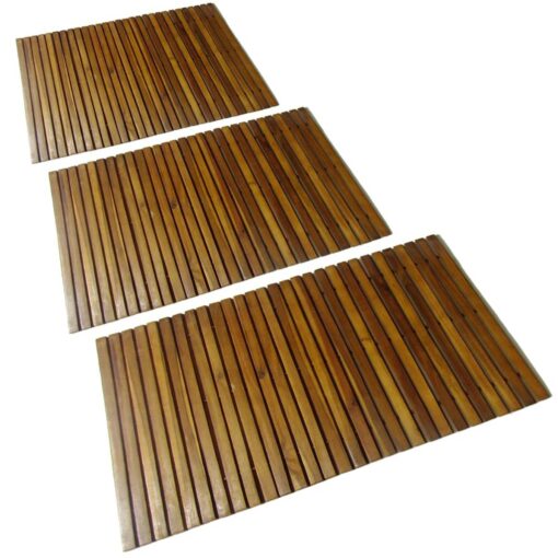 vidaXL 3 pcs Acacia Bath Mat 80 x 50 cm