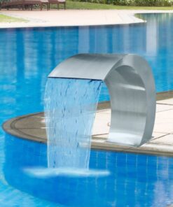 vidaXL Garden Waterfall Pool Fountain Stainless Steel 45x30x60 cm