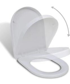 vidaXL White Soft-close Toilet Seat Square