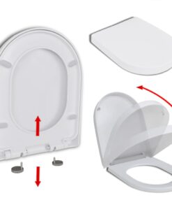 vidaXL Soft-close Toilet Seat with Quick-release Design White Square