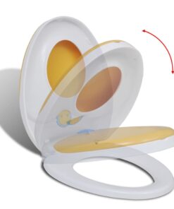 vidaXL White & Yellow Soft-close Toilet Seat Adults/Children