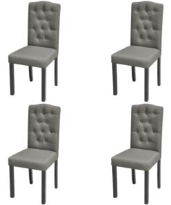 vidaXL 4 Dining Chairs Fabric Upholstery Dark Grey