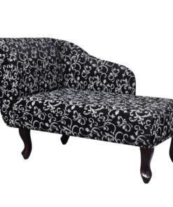 vidaXL Chaise Longue Black and White Fabric