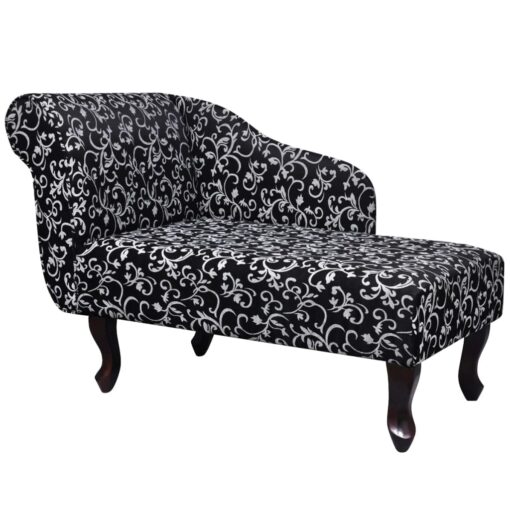 vidaXL Chaise Longue Black and White Fabric