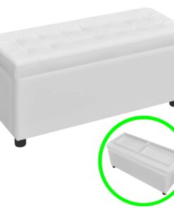 vidaXL Storage Ottoman Artificial Leather White