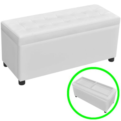 vidaXL Storage Ottoman Artificial Leather White