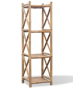 vidaXL 4-Tier Square Bamboo Shelf