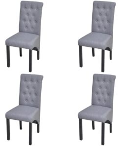 vidaXL 4 Dining Chairs Fabric Upholstery Dark Grey High