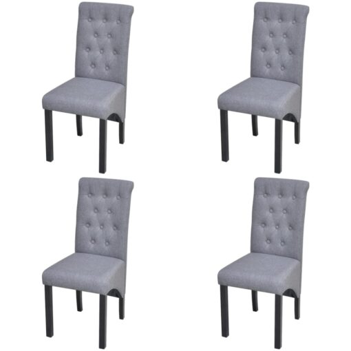 vidaXL 4 Dining Chairs Fabric Upholstery Dark Grey High