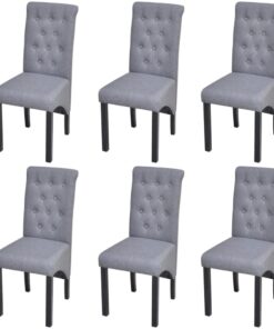 vidaXL 6 Dining Chairs Fabric Upholstery Dark Grey High