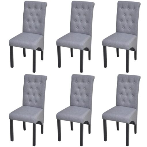 vidaXL 6 Dining Chairs Fabric Upholstery Dark Grey High