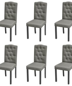 vidaXL 6 Dining Chairs Fabric Upholstery Dark Grey