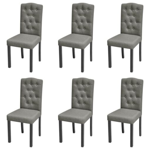 vidaXL 6 Dining Chairs Fabric Upholstery Dark Grey