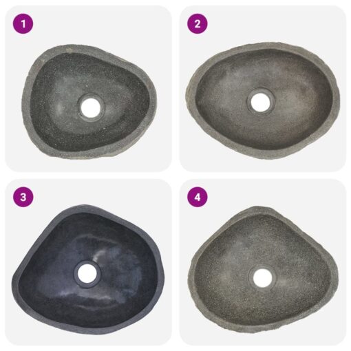 vidaXL Basin River Stone Oval (29-38)x(24-31) cm - Image 2