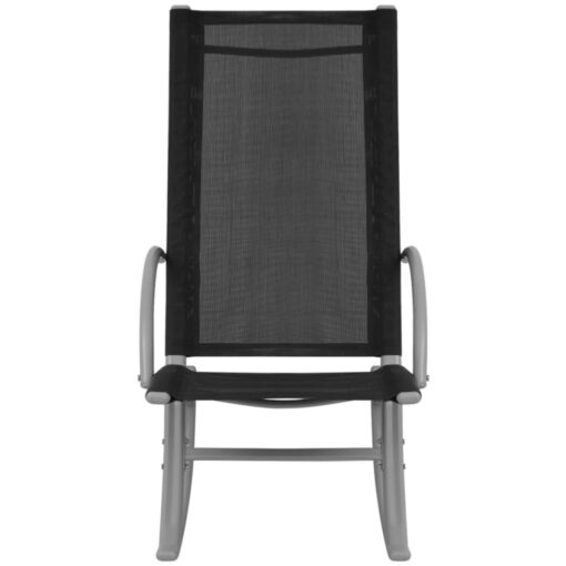 vidaXL Garden Rocking Chairs 2 pcs Steel and Textilene Black - Image 4