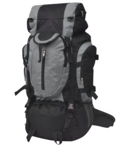 vidaXL Hiking Backpack XXL 75 L Black and Grey