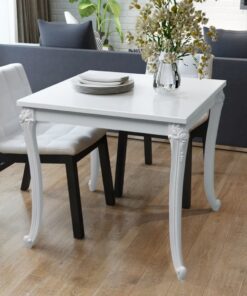 vidaXL Dining Table 80x80x76 cm High Gloss White