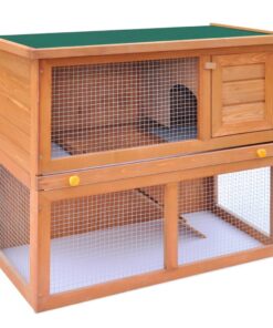 vidaXL Outdoor Rabbit Hutch Small Pet Cage 1 Door Wood