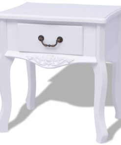 vidaXL Bedside Cabinet MDF White