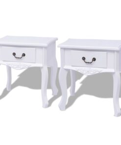 vidaXL Bedside Cabinets 2 pcs MDF White