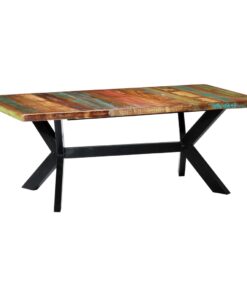 vidaXL Dining Table 200x100x75 cm Solid Reclaimed Wood