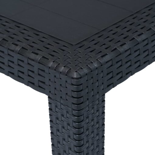 vidaXL Garden Table Anthracite 79x79x72 cm Plastic Rattan Look - Image 2