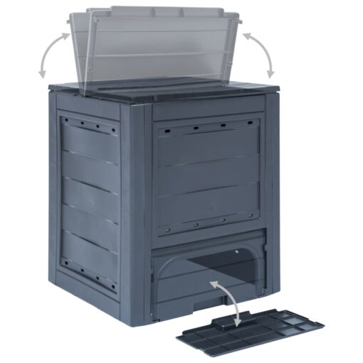 vidaXL Garden Composter Grey 60x60x73 cm 260 L - Image 3