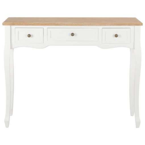 vidaXL Dressing Console Table with 3 Drawers White - Image 2