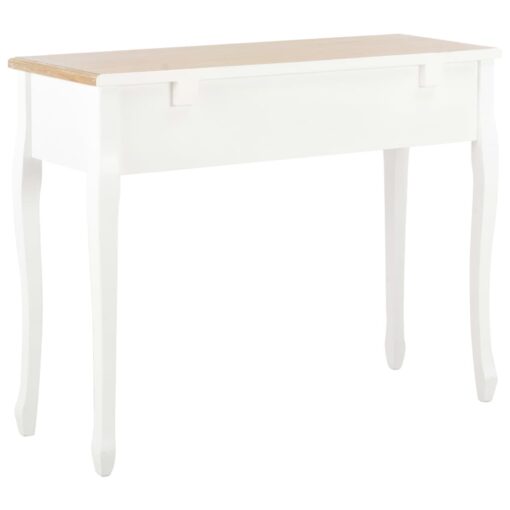 vidaXL Dressing Console Table with 3 Drawers White - Image 4