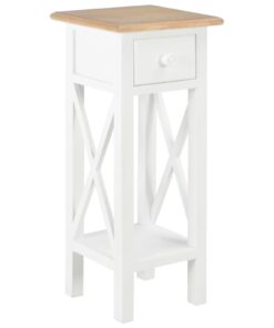 vidaXL Side Table White 27x27x65.5 cm Wood