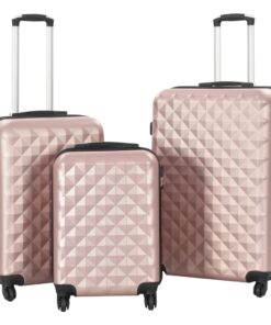 vidaXL Hardcase Trolley Set 3 pcs Rose Gold ABS