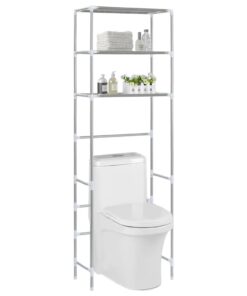 vidaXL 3-Tier Storage Rack over Toilet Silver 53x28x169 cm